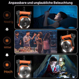 KITWLEMEN 20.000 mAh batteriebetriebener Campingventilator – max. 58 Stunden Kühlung, wiederaufladbarer, batteriebetriebener Tischventilator mit 4 Geschwindigkeiten, helles Licht und Haken zum